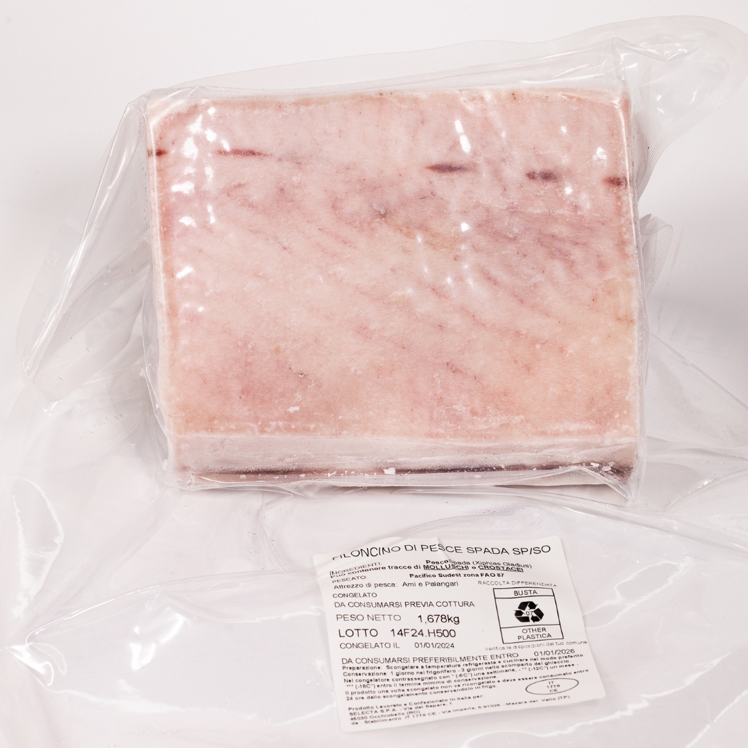 TRANCIO DI PESCE SPADA SENZA PELLE SENZA SPINA (QUARTO) BUSTA