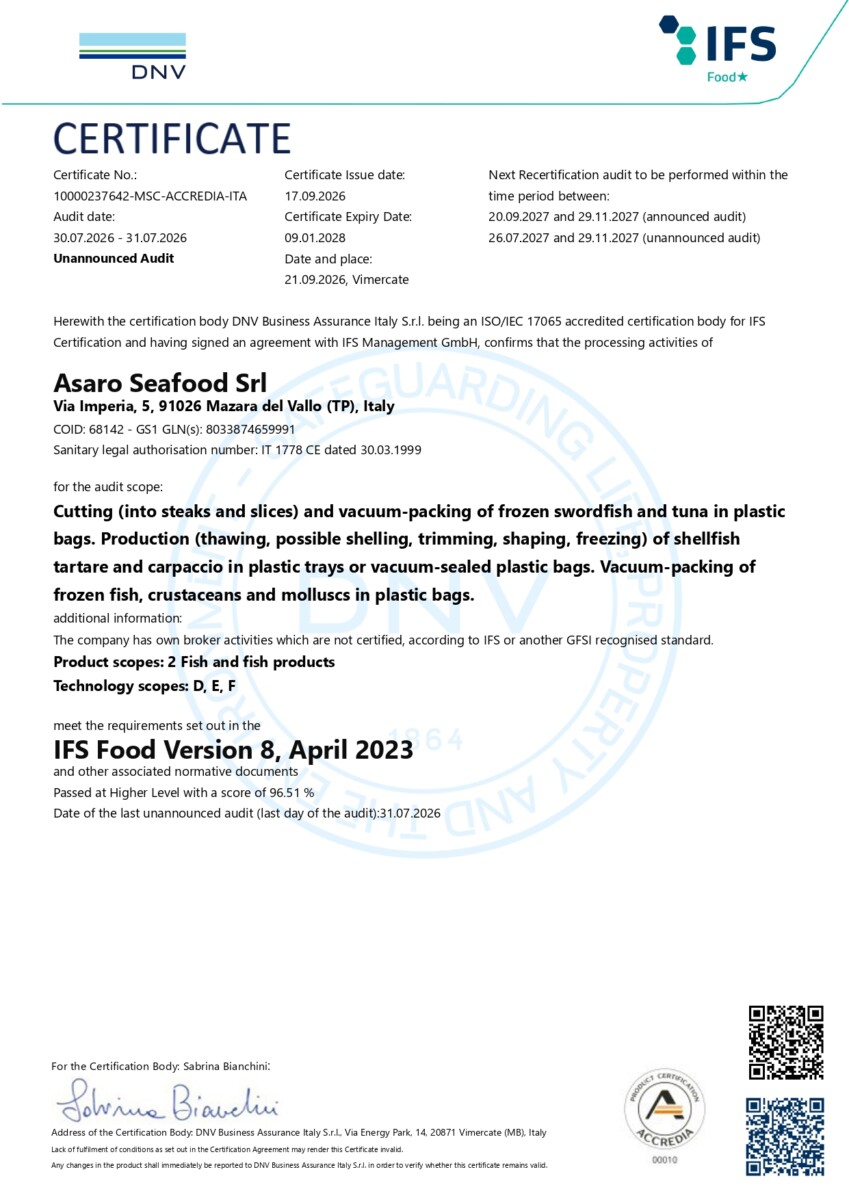 2026 RC IFS10000237642 MSC ACCREDIA ITA